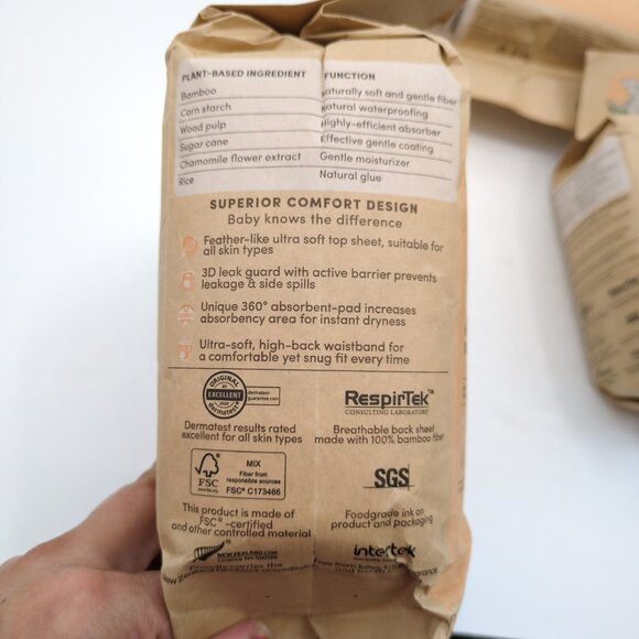 3 Packs Terra Plant-Based Newborn Diapers Size 1‎ | 24 Count Each | Eco-Friendly - Picture 5 of 12